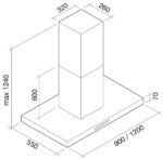 Вытяжка Falmec PLANE ISOLA STEEL 90cm Арт. CPLI90.E0P1#491F