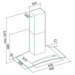 Вытяжка Falmec ATLAS GLASS 90cm Арт. CAUN90.E0P2#ZZZ1491F