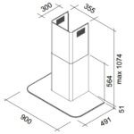 Вытяжка Falmec VELA 90 cm NRS Арт. CVWN90.E0P2#ZZZB490F